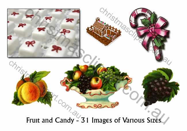 christmas fruit clipart,christmas candy clipart